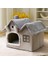Gri 44X36X39 cm Nefes Sıcak Peluş Pet Yatak Ev Ayrılabilir Yıkanabilir Yumuşak Kedi Yastık Kulübesi Küçük Köpekler Kediler Için Pet Malzemeleri (Yurt Dışından) 1