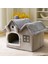 Gri 44X36X39 cm Nefes Sıcak Peluş Pet Yatak Ev Ayrılabilir Yıkanabilir Yumuşak Kedi Yastık Kulübesi Küçük Köpekler Kediler Için Pet Malzemeleri (Yurt Dışından) 3