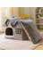 Gri 44X36X39 cm Nefes Sıcak Peluş Pet Yatak Ev Ayrılabilir Yıkanabilir Yumuşak Kedi Yastık Kulübesi Küçük Köpekler Kediler Için Pet Malzemeleri (Yurt Dışından) 4