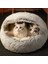 Açık Yeşil 40 cm Kedi Yatakları Yuvarlak Yumuşak Peluş Oyuk Mağarası Kapşonlu Kedi Yatak Çörek Köpekler Kediler Için Rahat Kendinden Isınma Pet Yatağı (Yurt Dışından) 1