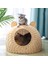 Kahve S-4kg Pet House Rattan Kedi Yuvası Yaz Yarı-Kapalı Kapalı Yatak Mat Nefes Alabilir Dayanıklı Köpek Sepeti Küçük Orta Kediler/köpekler Için (Yurt Dışından) 3