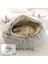 Gri Yuvarlak 35CM Yeni Pet Köpek Kedi Yuvarlak Peluş Yatak Yarı Kapalı Kedi Yuvası Derin Uyku Için Kışın Konfor Kediler Yatak Küçük Mat Sepeti Yumuşak Köpek Kulübesi (Yurt Dışından) 3