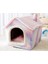 Pembe Yıldız Gökyüzü L 49X39X46CM Çıkarılabilir Kedi Yatağı Sıcak Pet Kedi Evi Mağara Kış Derin Uyku Yavru Chihuahua Köpek Mat Kapalı Köpek Kulübesi Çadır Yuva Yastık Kediler Paspaslar (Yurt Dışından) 1