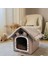 Gri Tavşan S Kedi Evi Tamamen Kapalı Kış Sıcak Köpek Evi Kedi Yatağı Küçük Köpek Çıkarılabilir ve Yıkanabilir Tip Ev Pet Kumu Kedi Malzemeleri 2023 (Yurt Dışından) 3