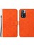 Çekim Dirençli Baskı Etnik Tarzı Çiçek Manyetik Toka Cüzdanı Pu Deri Kabuk Xiaomi Redmi Note 11 Pro 5g (Çin) (Mediatek)/not 11 Pro+ 5g-Orange (Yurt Dışından) 2