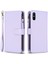 Xiaomi Için BF19 Redmi 9A Önleme Önleyici Telefon Kapağı Zippered Pu Deri Cüzdan Standı Telefon Vaka-Mor (Yurt Dışından) 1