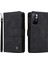 Cilt Dokunuşu Pu Deri Kart Yuvaları Fermuar Cüzdan Kılıf Flip Stand Çizgileri Xiaomi Redmi Için Kayış ile Baskılı Kapak Not 11 5g redmi Not 11T 5g/not 11S 5g-Black (Yurt Dışından) 1