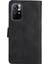 Cilt Dokunuşu Pu Deri Kart Yuvaları Fermuar Cüzdan Kılıf Flip Stand Çizgileri Xiaomi Redmi Için Kayış ile Baskılı Kapak Not 11 5g redmi Not 11T 5g/not 11S 5g-Black (Yurt Dışından) 3