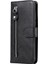 Moda Fermuarı Pa Pu Deri Deri Cüzdan Kasa Telefon Kapağı Xiaomi Redmi Note 9s/9 Pro Max/9 Pro-Black (Yurt Dışından) 2
