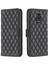 Xiaomi Redmi Için Note 9 Pro 4g/note 9 Pro Max/note 9s 4g Baskılı Rhombus Desen Pu Deri Tpu Telefon Kapağı Mat Stand Stand Cüzdan Case Black (Yurt Dışından) 1