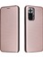 Xiaomi Için Redmi Note 10 Pro/pro Max Otomatik Absorlanmış Deri Kapak Çıkarılabilir Halka ile Karbon Fiber Doku Kickstand Strap-Gold (Yurt Dışından) 1