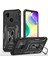Xiaomi Redmi Için Zırh Serisi 9c/9c NFC/10A Şok Geçirmez Cep Telefon Kabuğu, Slayt Kamera Koruyucu Kickstand Telefon Kılıfı Pc+Tpu Koruyucu Kapak Black (Yurt Dışından) 1