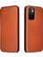 Otomatik Emilen Karbon Fiber Doku Kartı Yuvası Xiaomi Için Halka Kayışı ile Anti-Damla Deri Kasa 10 4g (2021)/10 Prime/10 2022 4g/not 11 4g (Mediatek) -Orange (Yurt Dışından) 1