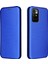 Otomatik Emilen Karbon Fiber Doku Kartı Yuvası Xiaomi Için Halka Kayışı ile Anti-Damla Deri Kasa 10 4g (2021)/10 Prime/10 2022 4g/not 11 4g (Mediatek) -Blue (Yurt Dışından) 1