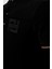 Erkek Siyah Slim Fit Hakim Yaka Ribanalı Baskılı %100 Pamuk T-Shirt Jeans 1975 4