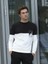 Beyaz Erkek Bisiklet Yaka Logo Nakışlı 3 Iplik Çift Renk Sweatshirt Ncs Jeans 1624 1