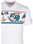 Erkek Beyaz Slim Fit Polo Yaka Baskılı Tshirt 1179 2