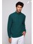 Slim Fit Dar Kesim Tam Balıkçı Yaka Desenli Yeşil Erkek Kazak 1