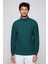 Slim Fit Dar Kesim Tam Balıkçı Yaka Desenli Yeşil Erkek Kazak 3