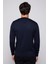 Slim Fit V Yaka Kareli Lacivert Erkek Kazak 5