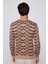 Slim Fit Dar Kesim Bisiklet Yaka Jakarlı Vizon-Siyah Erkek Kazak 5