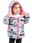 Kız Çocuk İçi Polarlı Kapüşonlu Girls Yazılı Kelebek Desenli Kışlık Şişme Mont & Kaban & Parka 1