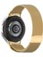 Galaxy Watch 6 Classic 43 / 47 mm Tam Uyumlu Mıknatıslı Hasır Metal Örgü Kordon Kayış Orijinal Pim 4