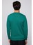 Pamuk Bisiklet Yaka Basıc Unisex Yeşil Sweatshirt 5
