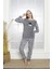Kadın Manşetli Kışlık Polar Pijama Takımı 2131 1