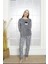 Kadın Manşetli Kışlık Polar Pijama Takımı 2131 3