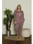 Kadın Büyük Beden Ekose Desen Polar Pijama Takımı 2171 1