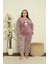 Kadın Büyük Beden Yılbaşı Temalı Polar Pijama Takımı 2169 3