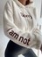 Kadın Beyaz Sorry Baskılı Beli Lastikli Rahat Peluş Sweatshirt HZL23W-BD1553981 3