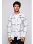 Slim Fit Dar Kesim Tek Cepli Kareli Bej-Gri Erkek Gömlek 3