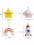 Sevimli Bulut Yıldız Roket Astronot Çocuk Odası Dekoratif Işıklar Tatil Dize Işık 10 LED Akülü Oda Gece Lambası (1.5M/10LED, Yıldız Bulutu) (Yurt Dışından) 3