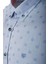 Erkek Mavi Kısa Kol Yazlık Gömlek Nokta Puan Desen Slim Fit Düğme Yaka Pamuk Ince Kumaş Jeans 7173 Shirt 2