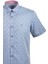 Erkek Mavi Kısa Kol Yazlık Gömlek Nokta Puan Desen Slim Fit Düğme Yaka Pamuk Ince Kumaş Jeans 7173 Shirt 3
