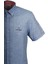 Erkek Mavi Kısa Kol Yazlık Gömlek Slim Fit Düğme Yaka Pamuklu Ince Kumaş Jeans 7174 Shirt 2