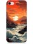Apple iPhone 8 Uyumlu Silikon Kılıf Deniz Dağ ve Gün Batımı 1