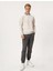 Basic Sweatshirt Polo Yaka Etiket Baskı Detaylı Ribanalı - Koton - 4WAM70046MK - Ekru - Xl 1