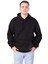 Erkek Oversize 3 Iplik Şardonu Siyah Sweatshirt 2