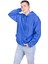 Oversize 3 Iplik Şardonlu Saks Mavisi Sweatshirt 3