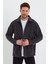 Erkek Antrasit Oversize Fit Gömlek Yaka Tüylenme Yapmayan Kışlık Rahat Polar Gömlek RF0312 1