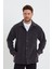 Erkek Antrasit Oversize Fit Gömlek Yaka Tüylenme Yapmayan Kışlık Rahat Polar Gömlek RF0312 2