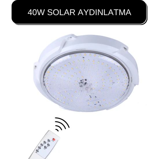 Hangast LED Solar Güneş Su Geçirmez Sıva Üstü İç ve Dış Mekan Armatür Dekoratif LED Aydınlatma 40W