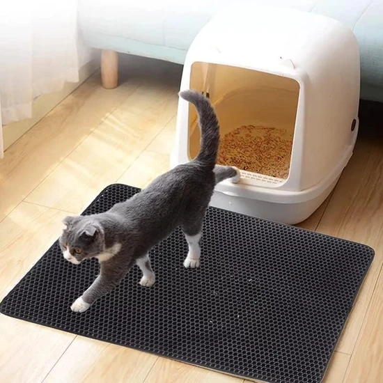 Kyrotech Elekli Kedi Kumu Paspası Kedi Köpek Tuvalet Önü Paspas Kedi Köpek Matı Elekli Kedi Kumu Tuvaleti Önü Paspası 40*60 cm