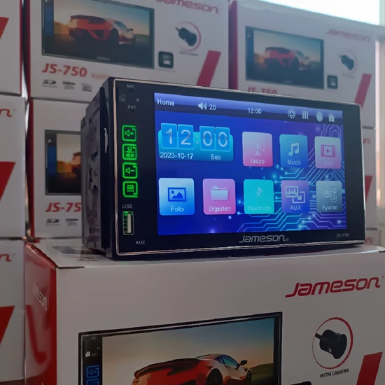Jameson  JS-750 7inç Türkçe Menü Double Teyp 4X60W Bluetooth+Usb+Aux+Fm+Sd