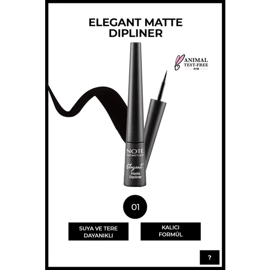 Note Elegant Matte Dipliner Waterproof Siyah 01