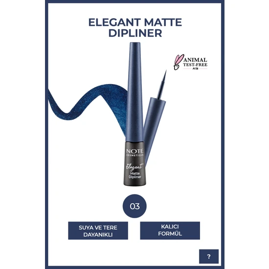 Note Elegant Matte Dipliner Waterproof Mavi 03