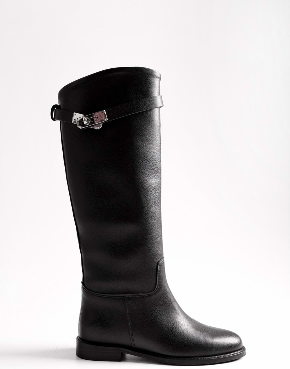 Shoeberry Kadın Suni Deri Tokalı Binici Çizme, Neolit Topuklu, Günlük Kullanıma Uygun Rahat ve Şık Tasarım görsel 4